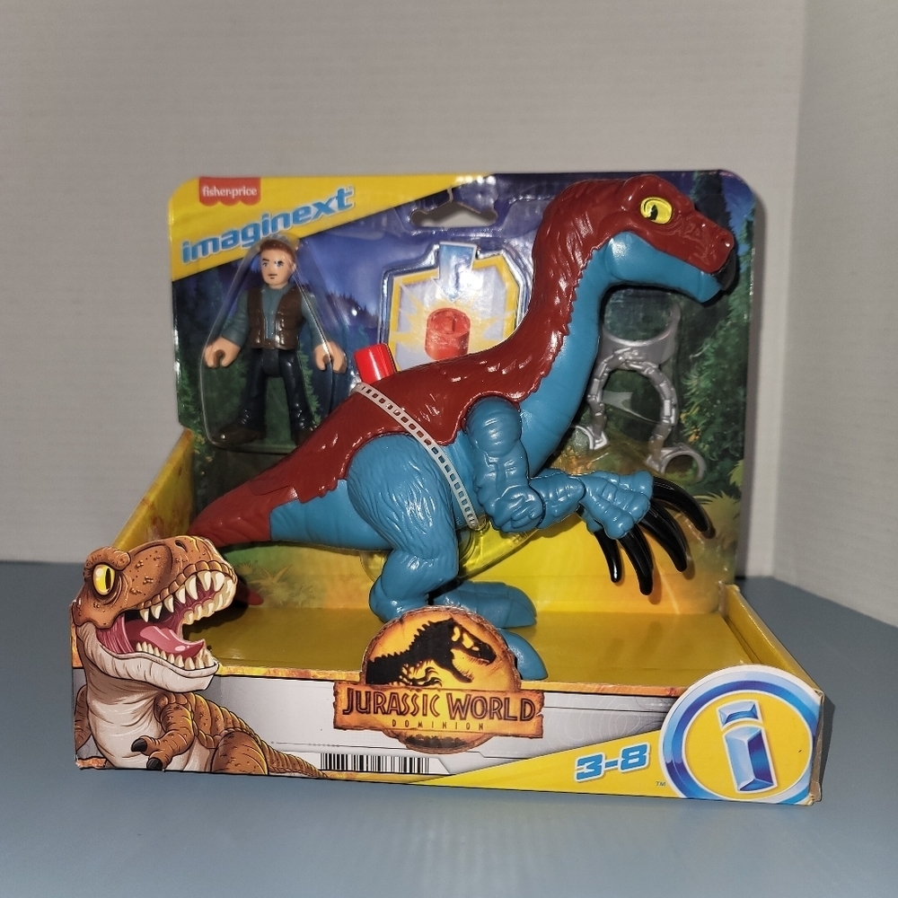 Fisher-Price Imaginext ~ Jurassic World Dominion ~ Therizinosaurus & Owen ~ NIP